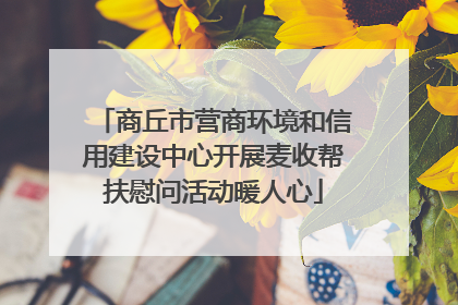 商丘市营商环境和信用建设中心开展麦收帮扶慰问活动暖人心