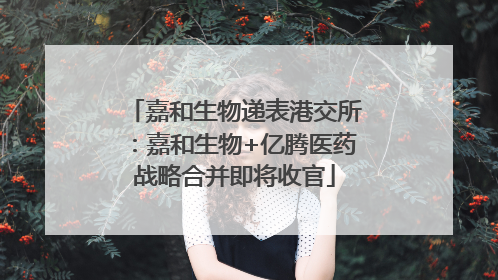 嘉和生物递表港交所：嘉和生物+亿腾医药战略合并即将收官