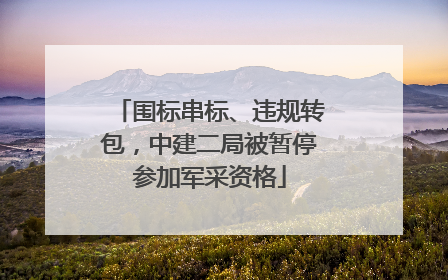 围标串标、违规转包，中建二局被暂停参加军采资格