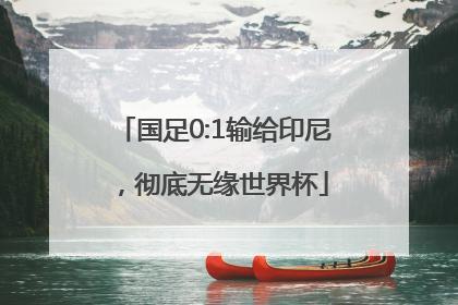 国足0:1输给印尼，彻底无缘世界杯