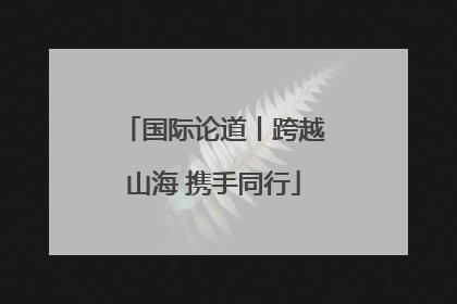 国际论道丨跨越山海 携手同行