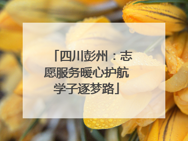 四川彭州：志愿服务暖心护航学子逐梦路