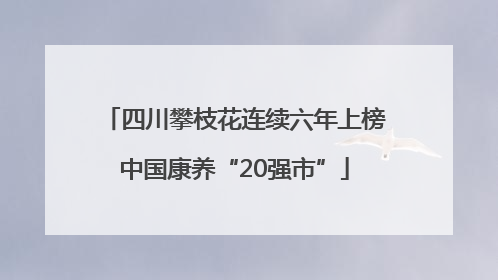 四川攀枝花连续六年上榜中国康养“20强市”