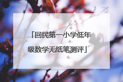 回民第一小学低年级数学无纸笔测评