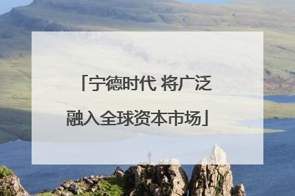 宁德时代 将广泛融入全球资本市场