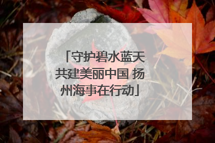 守护碧水蓝天 共建美丽中国 扬州海事在行动