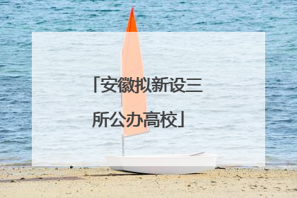 安徽拟新设三所公办高校