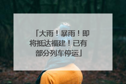 大雨！暴雨！即将抵达福建！已有部分列车停运