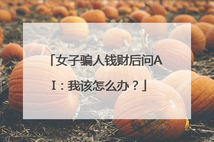 女子骗人钱财后问AI：我该怎么办？