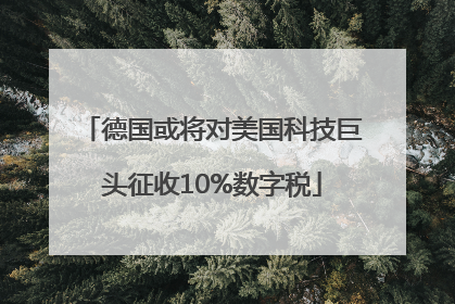 德国或将对美国科技巨头征收10%数字税