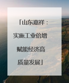 山东嘉祥：实施工业倍增 赋能经济高质量发展