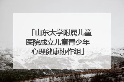 山东大学附属儿童医院成立儿童青少年心理健康协作组