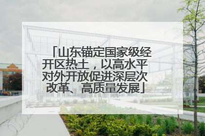 山东锚定国家级经开区热土，以高水平对外开放促进深层次改革、高质量发展