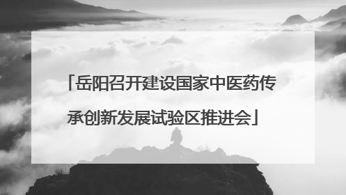 岳阳召开建设国家中医药传承创新发展试验区推进会