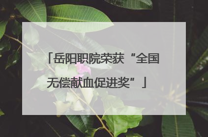 岳阳职院荣获“全国无偿献血促进奖”