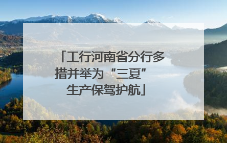 工行河南省分行多措并举为“三夏” 生产保驾护航