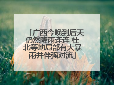 广西今晚到后天仍然降雨连连 桂北等地局部有大暴雨并伴强对流