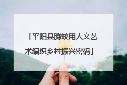 平阳县腾蛟用人文艺术编织乡村振兴密码