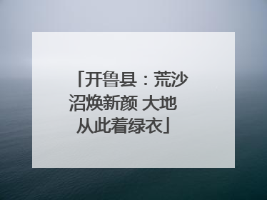 开鲁县：荒沙沼焕新颜 大地从此着绿衣