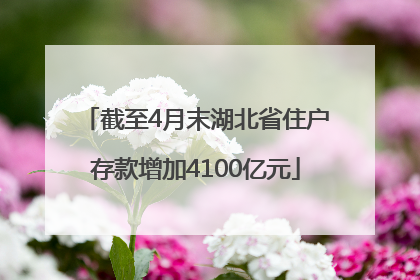 截至4月末湖北省住户存款增加4100亿元