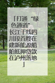 打通“绿色通道” 长江干线四川段首艘在建新能源船舶抵押贷款在泸州落地