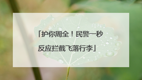 护你周全！民警一秒反应拦截飞落行李