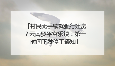村民无手续就强行建房？云南罗平富乐镇：第一时间下发停工通知