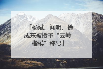 杨斌、闻明、徐成东被授予“云岭楷模”称号