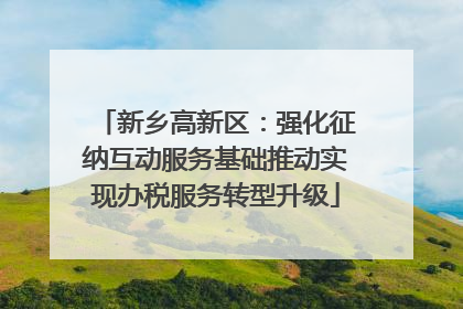 新乡高新区：强化征纳互动服务基础推动实现办税服务转型升级