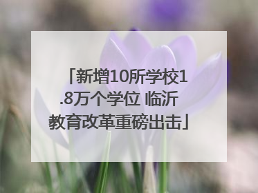 新增10所学校1.8万个学位 临沂教育改革重磅出击