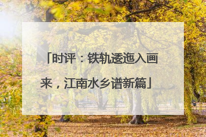 时评：铁轨逶迤入画来，江南水乡谱新篇