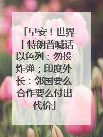 早安！世界丨特朗普喊话以色列：勿投炸弹；印度外长：邻国要么合作要么付出代价