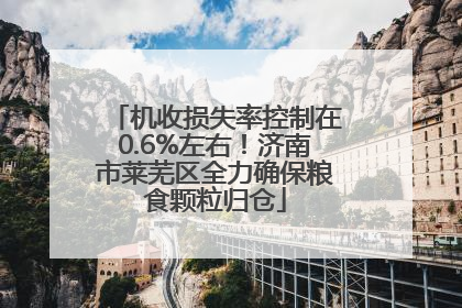 机收损失率控制在0.6%左右！济南市莱芜区全力确保粮食颗粒归仓