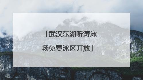 武汉东湖听涛泳场免费泳区开放