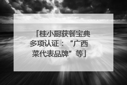 桂小厨获餐宝典多项认证：“广西菜代表品牌”等
