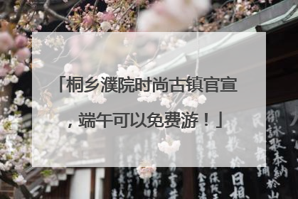桐乡濮院时尚古镇官宣，端午可以免费游！