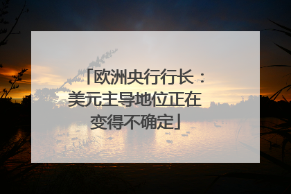 欧洲央行行长：美元主导地位正在变得不确定