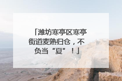 潍坊寒亭区寒亭街道麦熟归仓，不负当“夏”！