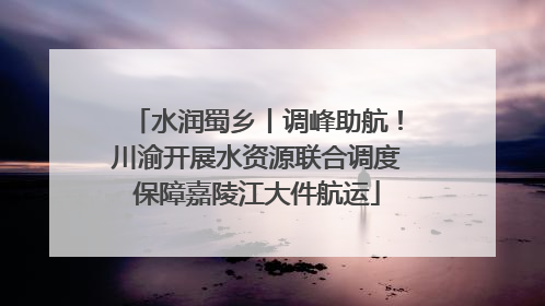 水润蜀乡丨调峰助航！川渝开展水资源联合调度保障嘉陵江大件航运