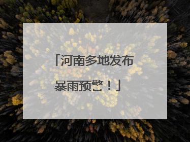 河南多地发布暴雨预警！