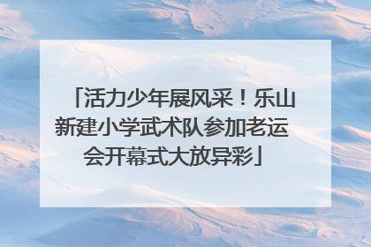 活力少年展风采！乐山新建小学武术队参加老运会开幕式大放异彩