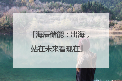 海辰储能：出海，站在未来看现在