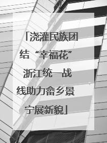 浇灌民族团结“幸福花” 浙江统一战线助力畲乡景宁展新貌