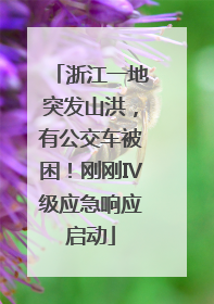 浙江一地突发山洪，有公交车被困！刚刚Ⅳ级应急响应启动