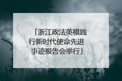 浙江政法英模践行新时代使命先进事迹报告会举行