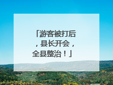 游客被打后，县长开会，全县整治！