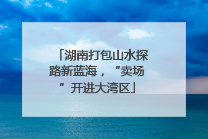 湖南打包山水探路新蓝海，“卖场”开进大湾区