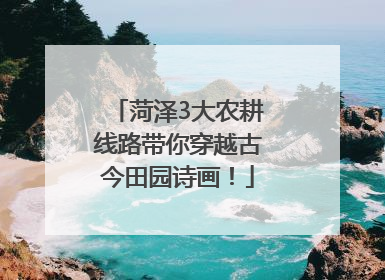 菏泽3大农耕线路带你穿越古今田园诗画！