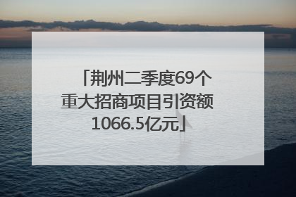 荆州二季度69个重大招商项目引资额1066.5亿元