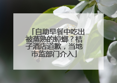 自助早餐中吃出被蒸熟的蟑螂？桔子酒店道歉，当地市监部门介入